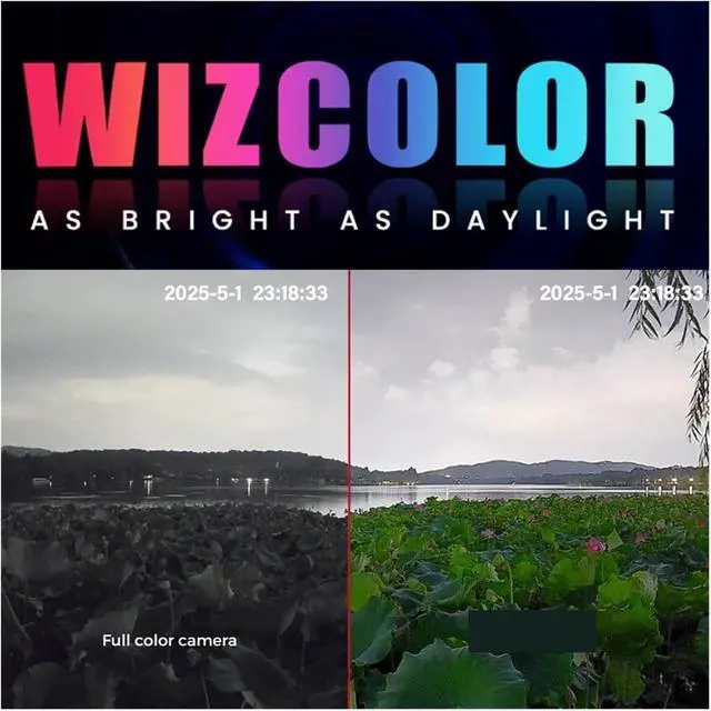 Alt view image 3 of 6 - 4MP 8MP Wizcolor IP Camera 4K HD Night Vision Bright As Day Built in Mic 4K Smart Detection(2.8mm,WIZCOLOR_8MP)