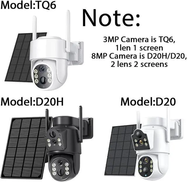 Alt view image 4 of 7 - 8MP 4K Solar WiFi Outdoor Camera Dual Lens ICSEE Wireless Home Surveillance Camera 7800mAh Battery 365 Days Standby Security CAM(White 8MP Camera)