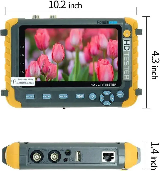 Alt view image 3 of 7 - CCTV Tester IV8W 5 Inch CCTV Tester Monitor 8MP TVI AHD CVI CVBS Security Camera Support PTZ VGA Input Support IP Camera(IV8W)
