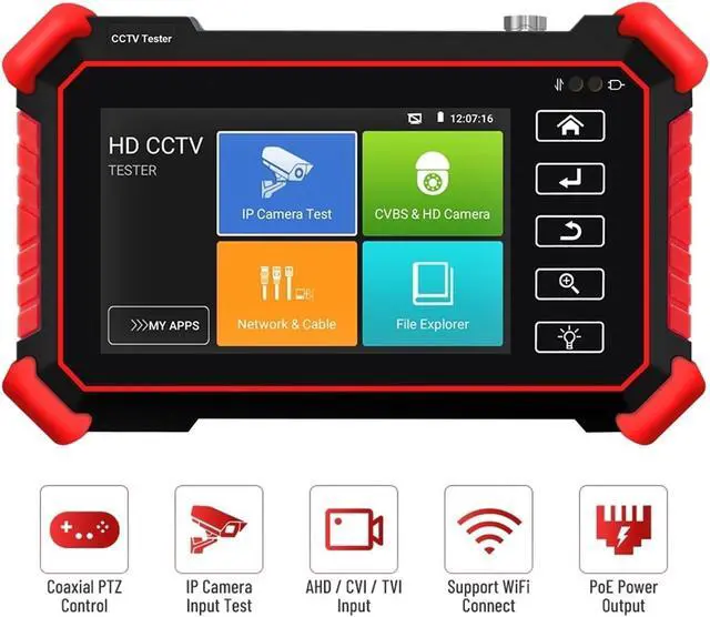 Alt view image 2 of 6 - CCTV Tester 4K IP Camera Tester 8MP CCTV Iptv 4 Inch Mini Monitor AHD TVI CVI HD Video Test H.265 PoE Power Cable Trace Testers Support IP Camera