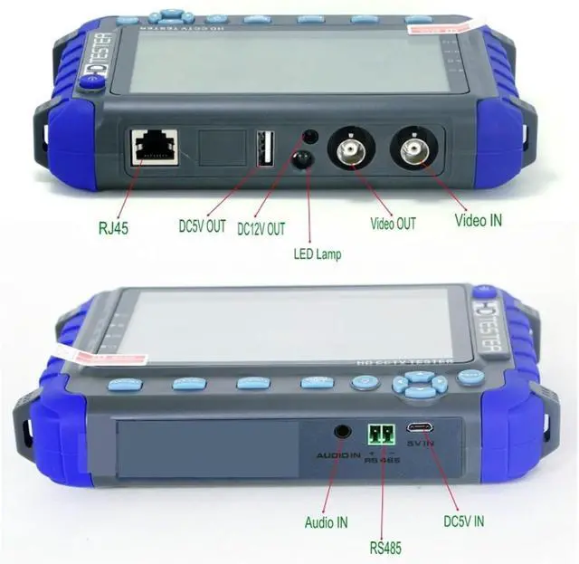 Alt view image 5 of 7 - CCTV Tester, 8MP AHD TVI CVI CVBS IV8C 5" LCD CCTV Tester Monitor Multifunctional Professional Testing Camera Test Tool