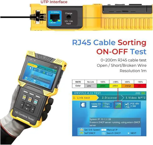 Alt view image 5 of 7 - CCTV Tester CCTV Tester 4k Monitor Video Surveillance HD Analog IP Camera Portable POE TDR for Cftv IPC Support IP Camera(TI-N871)