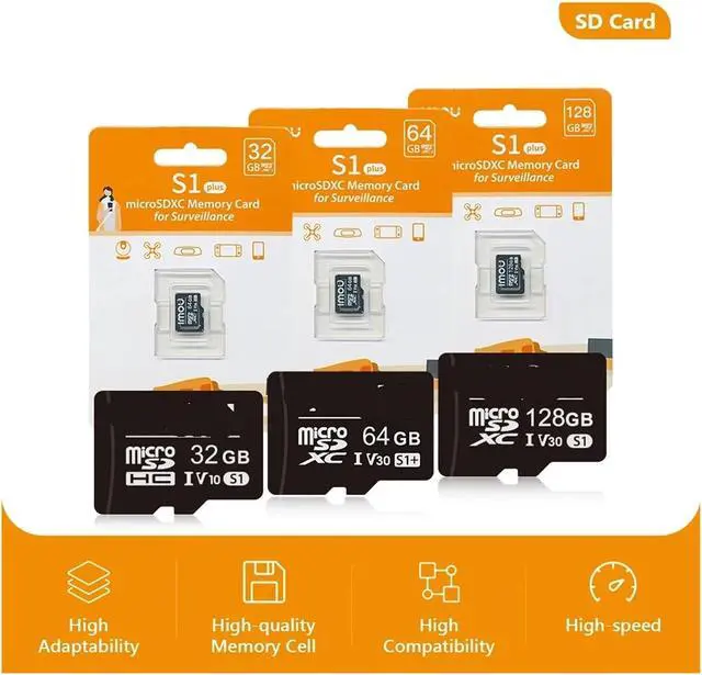 Alt view image 4 of 6 - 32G/64G/128G/256G/512G SD Card Memory Card High Speed Exclusive Micro SD XC Card for Surveillance(32GB SD Card)