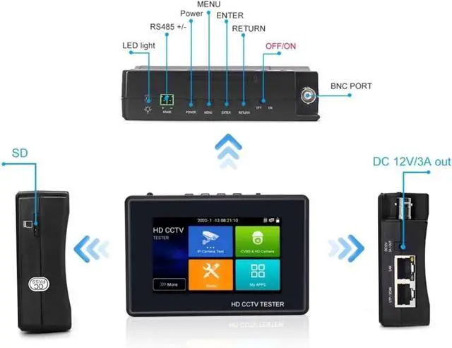 Alt view image 3 of 6 - CCTV Tester CCTV Tester IP Camera Ahd Mini Monitor 4k VGA IPC Poe Portable Cftv Cable Testing Support IP Camera(IPC1800ADHCPlus)