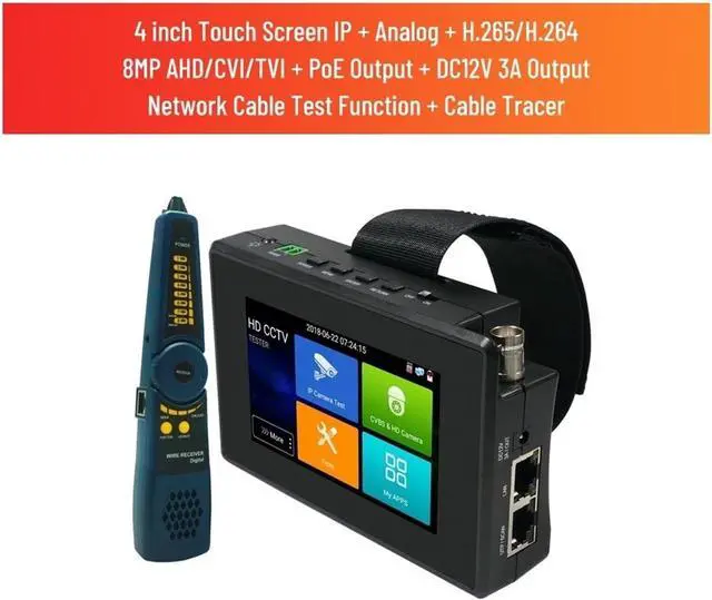 Alt view image 2 of 6 - CCTV Tester CCTV Tester IP Camera Ahd Mini Monitor 4k VGA IPC Poe Portable Cftv Cable Testing Support IP Camera(IPC1800ADHCPlus)