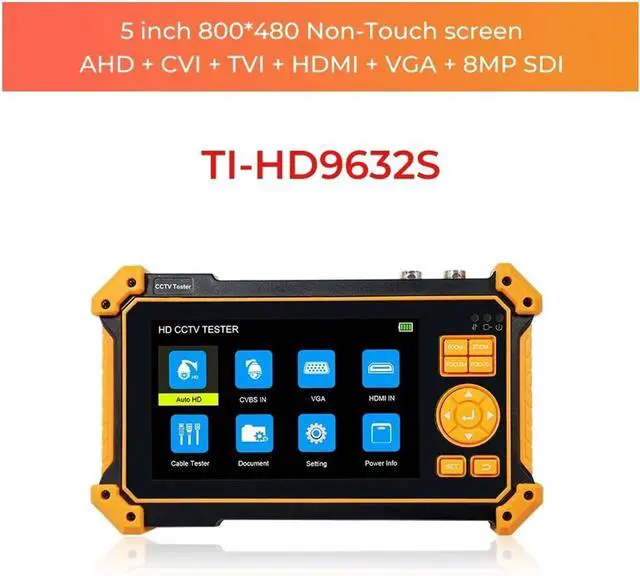Alt view image 2 of 6 - CCTV Tester 5in CCTV Tester 8MP AHD CVI TVI SDI Video Surveillance Camera Monitor 4K Cftv with VGA Input Cable Tracker Support IP Camera(TI-HD9632S)
