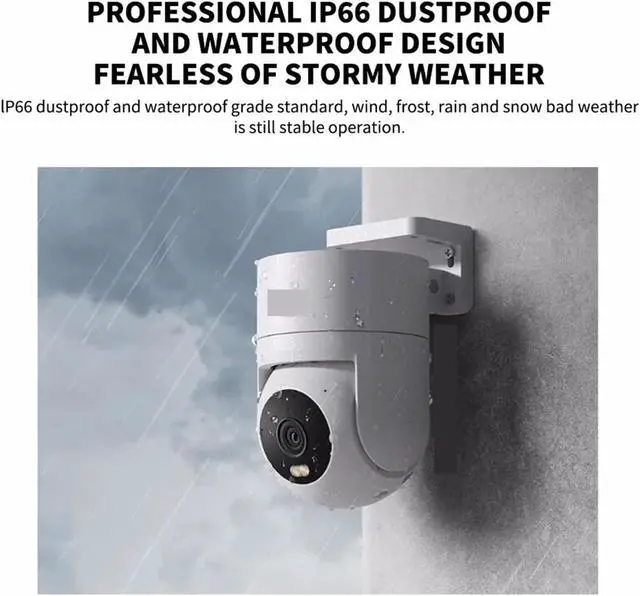 Alt view image 3 of 6 - Outdoor Camera CW300 2.5K Full Color Night Vision 4 Million Pixels IP66 Human Tracking Sound and Light Warning Voice Call(EU Plug,Add 32G TF Card)