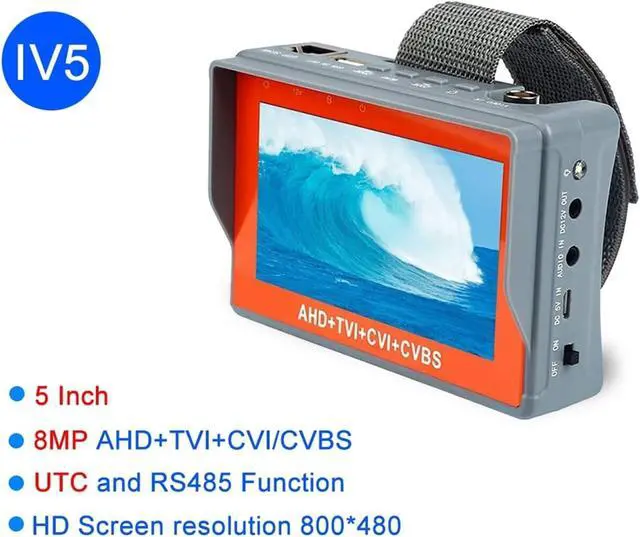 Alt view image 2 of 6 - CCTV Tester 5 Inch 8MP CCTV Camera Tester Wrist Strap Portable AHD TVI CVI CCTV Analog Video Monitor Support PTZ for Cftv Support IP Camera(IV5)