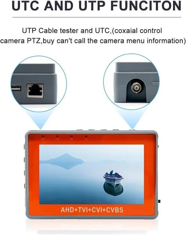 Alt view image 3 of 6 - CCTV Tester 5 Inch 8MP CCTV Camera Tester Wrist Strap Portable AHD TVI CVI CCTV Analog Video Monitor Support PTZ for Cftv Support IP Camera(IV5)
