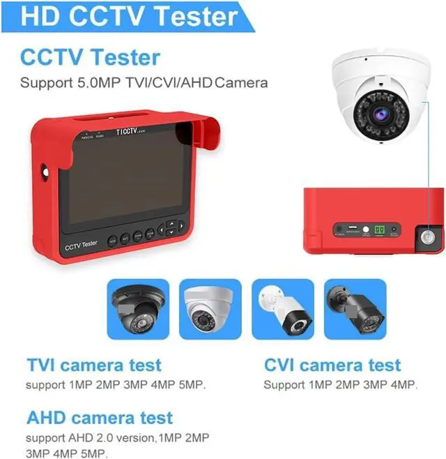 Alt view image 2 of 6 - CCTV Tester CCTV Tester 4.3 Wrist-wear Camera Portable HD Analog Support CVBS/CVI/TVI/AHD/8MP Automatic Adaptation Support IP Camera