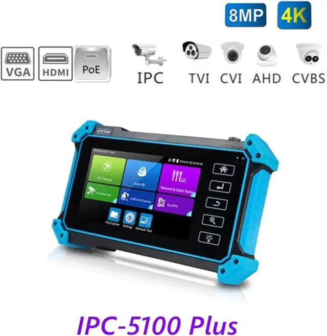 Alt view image 2 of 6 - CCTV Tester 5.4 Inch IP CCTV Tester AHD CVI TVI SDI Camera 4K VGA Input Security IPC Cftv Mini Portable Monitor Support IP Camera(IPC-5100)