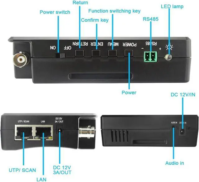 Alt view image 6 of 7 - CCTV Tester 4K CCTV IP Tester IPC-1800 Plus 4 in Wrist AHD CVI TVI CVBS 5 in 1 Monitor for Analog IP Camera H.265 POE Testers CFTV Support IP Camera(IPC1800ADHCPlus)
