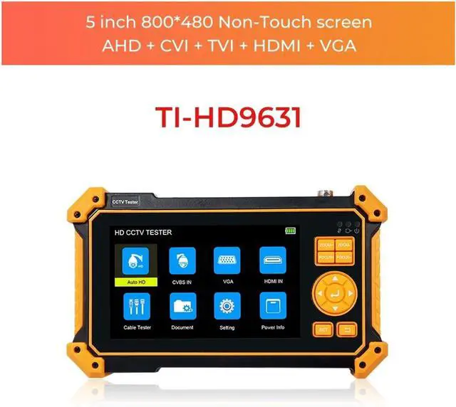 Alt view image 2 of 7 - CCTV Tester 5inch CCTV Tester 8MP SDI AHD CVI TVI Video Surveillance Camera Monitor 4K Cftv with VGA RS485 UTP Cable Tracker Support IP Camera(TI-HD9631)