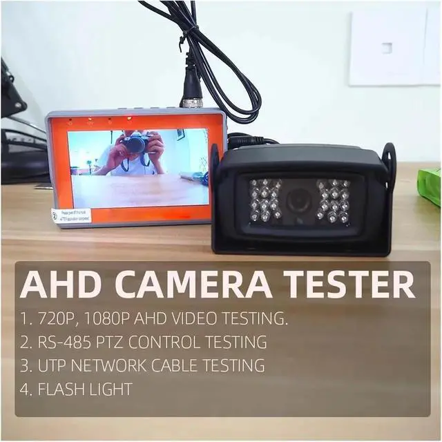 Alt view image 6 of 6 - CCTV Tester CCTV Tester Monitor 4.3Inch AHD 8MP Analog Camera Testing PTZ UTP Cable RS-485 Contorl Network Test Support IP Camera