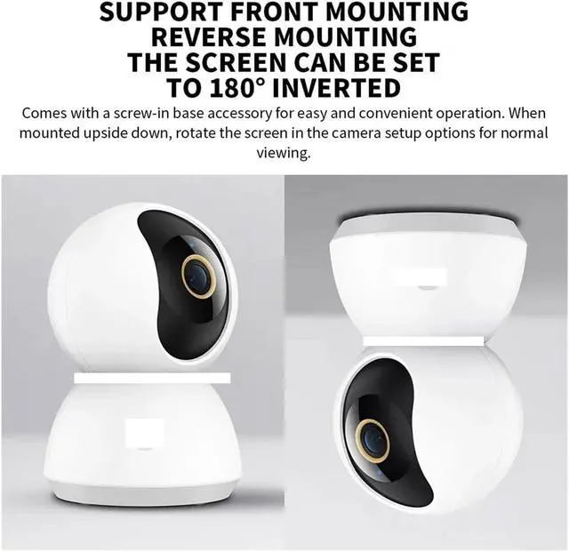 Alt view image 6 of 7 - Smart Home 360° Security Camera Mi PTZ 2K Webcam 1296P 3 Megapixel AI Human Detection Night Vision Webcam Work(US Plug,Only Camera)