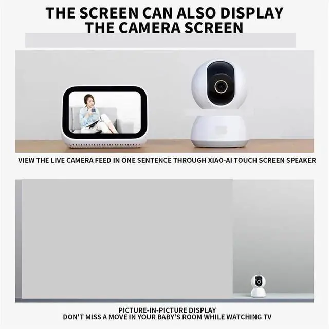 Alt view image 4 of 7 - Smart Home 360° Security Camera Mi PTZ 2K Webcam 1296P 3 Megapixel AI Human Detection Night Vision Webcam Work(US Plug,Only Camera)