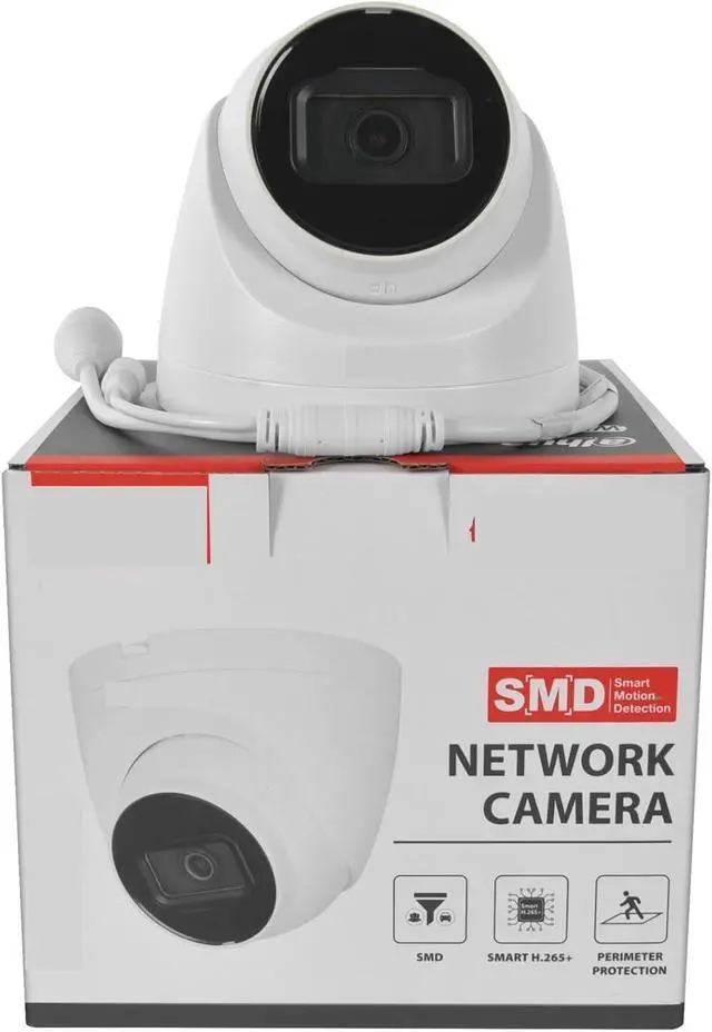 Alt view image 6 of 6 - 8MP Camera 4K IR PoE IPC-HDW2841T-S 4MP IPC-HDW2441T-S Build-in Mic SD Card Slot Vehicle Human Detection(3.6mm,4MP White Color)