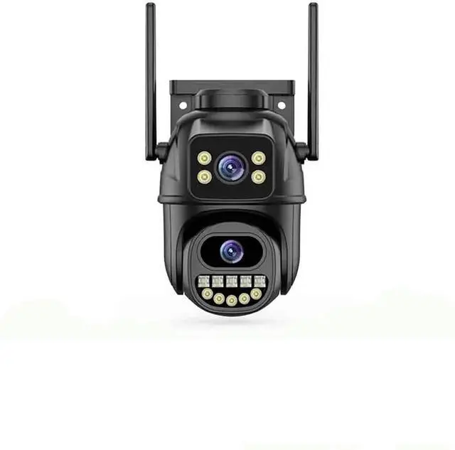 Main image of 6K 12MP ICSEE WiFi Security Camera 3 Lens Dual Screen 8X Zoom Outdoor Waterproof Color Night Vision IP66 Surveillance Camera(UK Plug,3LENS 12MP NO Card)