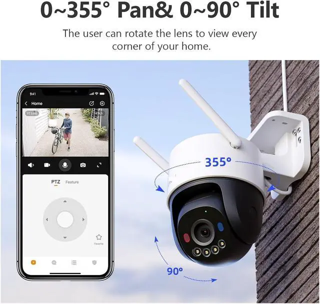 Alt view image 4 of 6 - Cruiser SC 4G Camera Red-Blue Warning Lights Outdoor Security Camera Full-Color Night Vision AI Human Detection IP66(EU Plug_Cruiser SC 4G 5MP)
