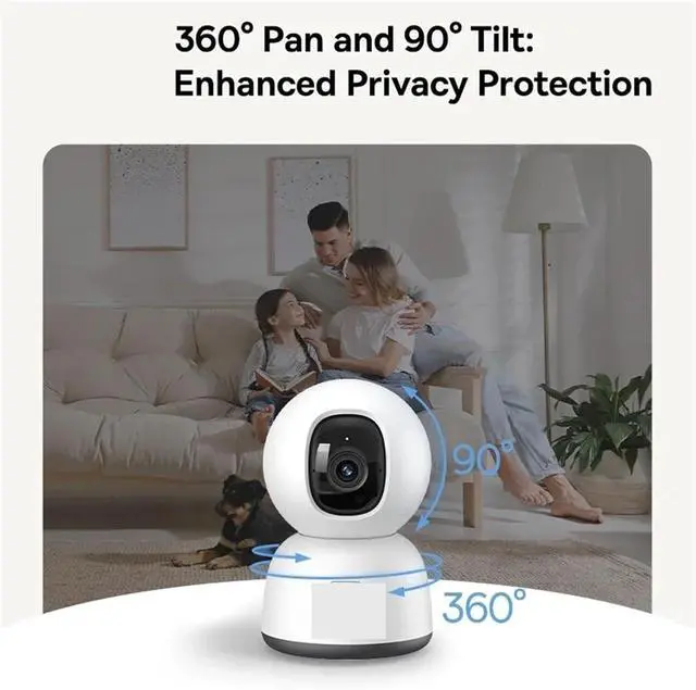 Alt view image 5 of 6 - Security Camera 3MP 2K Pan&Tilt Home Protection Smart 2.4G WiFi IP Camera Wireless Home Security Full HD Auto AI Tracking(US Plug)