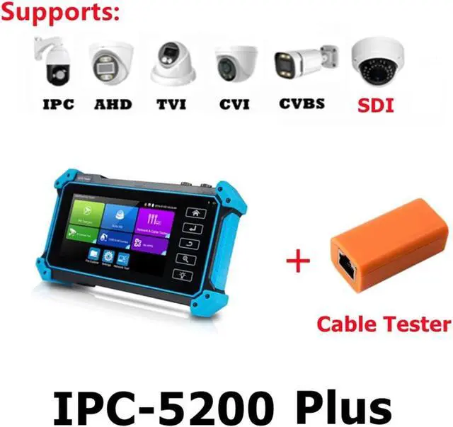 Alt view image 2 of 6 - CCTV Tester 4K IPC CCTV Tester Monitor 8MP AHD CVI TV SDI Camera Testing H.265 IP PoE VGA Input Cable Tracer Test Support IP Camera(IPC-5200 Plus)