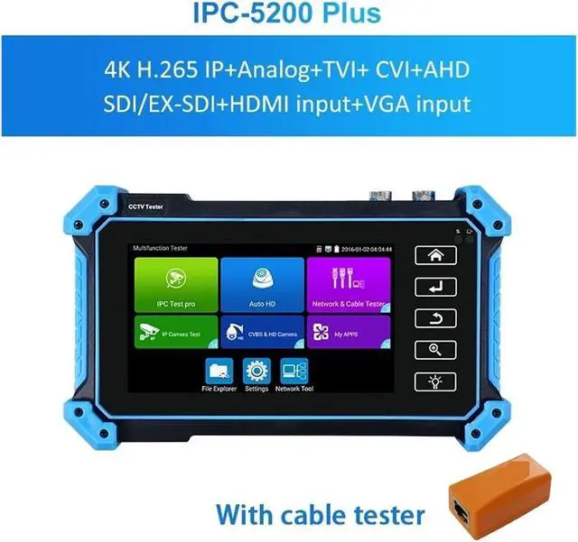 Alt view image 2 of 7 - CCTV Tester CCTV Camera Tester 8MP AHD CVI TVI CVBS IP HD Display Video Monitor 5.4 Inch IPS Touch Screen IPC Tool Support IP Camera(IPC-5200 Plus)
