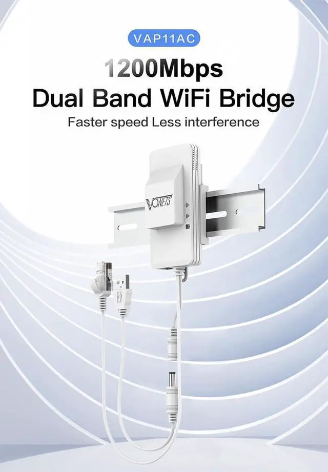 Alt view image 3 of 5 - VONETS VAP11AC 1200Mbps Dual Band WiFi Bridge