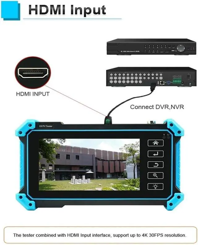 Alt view image 5 of 6 - CCTV Tester IPC-5100Plus IPC5200Plus Video Surveillance Tester Monitor 5.4 Inch Five-in-one CCTV Test Tool H2.65 Coaxial HD Support IP Camera(IPC5200 with Tracer)