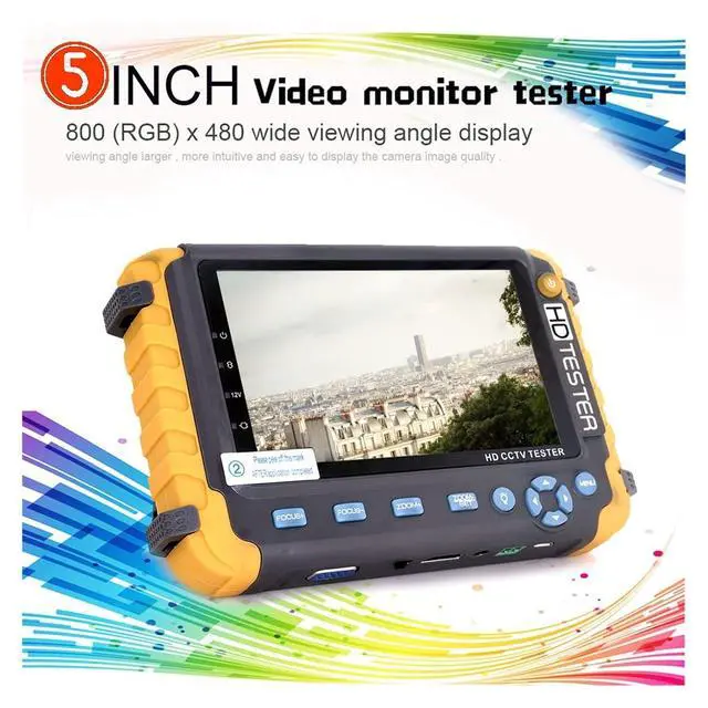 Alt view image 2 of 6 - CCTV Tester IV8W CCTV Monitor 5MP AHD CVBS TVI 4MP CVI Camera Tester All in One Support PTZ RS485 UTP Cable Test Support IP Camera