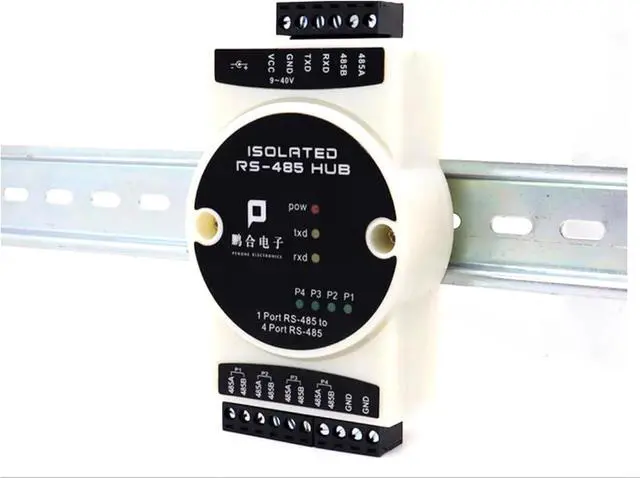 Alt view image 3 of 4 - 1Pcs 485 Repeater Industrial Isolation Hub 4Channel RS485 Collector Distributor Divider 1 in 4 Out(Kit1 2channel)