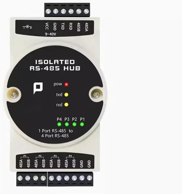 Alt view image 2 of 4 - 1Pcs 485 Repeater Industrial Isolation Hub 4Channel RS485 Collector Distributor Divider 1 in 4 Out(Kit1 2channel)