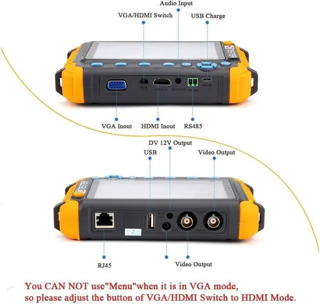 Alt view image 4 of 7 - CCTV Tester 8MP CCTV Camera Tester Monitor ADH CVI TVI CVBS 4 In1 Security Cameras HD Coaxial VGA Input Mini Support IP Camera