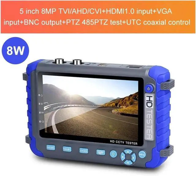 Alt view image 2 of 7 - CCTV Tester 4K Camera Tester 5 Inch CCTV Monitor 8MP AHD/CVI/TVI CVBS Analog Support IP Camera