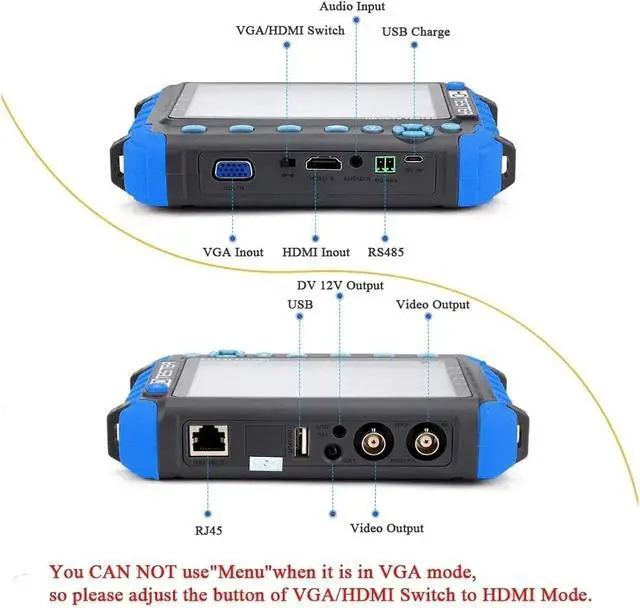 Alt view image 6 of 7 - CCTV Tester 4K Camera Tester 5 Inch CCTV Monitor 8MP AHD/CVI/TVI CVBS Analog Support IP Camera