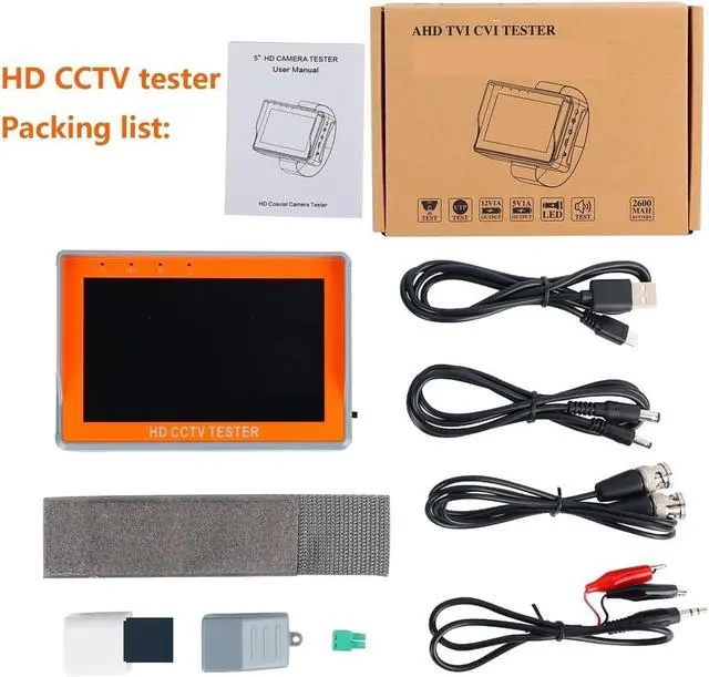 Alt view image 2 of 6 - CCTV Tester Professional CCTV Tester 8MP AHD TVI CVI CVBS Security Camera HD Coaxial with PTZ Controller UTP Cable Test DC 12V Output Support IP Camera(IV5)