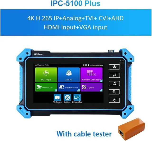 Alt view image 2 of 7 - CCTV Tester 5.4 Inch IPC-5200 Plus Full 8MP IP CVI TVI AHD SDI Analog 6 in 1 VGA & 4K HD Input Camera Tester Support IP Camera(IPC-5100 Plus)