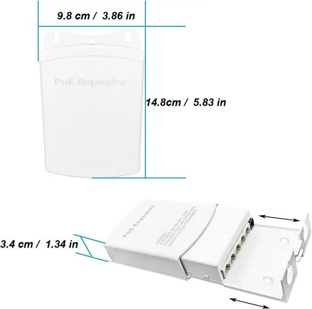 Alt view image 3 of 6 - Repeater POE 5 Port POE Extender 4 Port Repeater 1000Mbps Waterproof Outdoor Indoor Network IP55 44-57V
