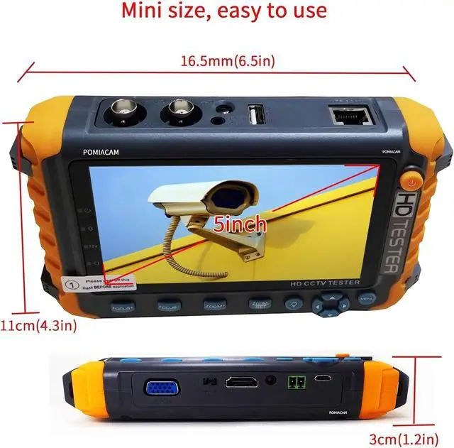 Alt view image 2 of 6 - CCTV Tester Ahd Camera MonitorCCTV Tester4 in 1 Cameras Test Tool ptz Control,Input Monitor. DC 12V Power Out Support IP Camera