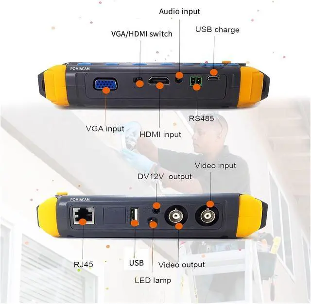Alt view image 5 of 6 - CCTV Tester Ahd Camera MonitorCCTV Tester4 in 1 Cameras Test Tool ptz Control,Input Monitor. DC 12V Power Out Support IP Camera