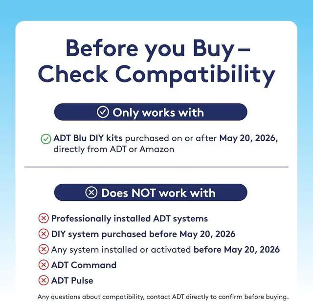 Alt view image 6 of 7 - ADT Blu Outdoor Camera, 2K Video, Rechargeable Battery, Spotlight, Night Vision, Weather Resistant, Smart Detection - Compatible with ADT Blu Systems, Subscription Required