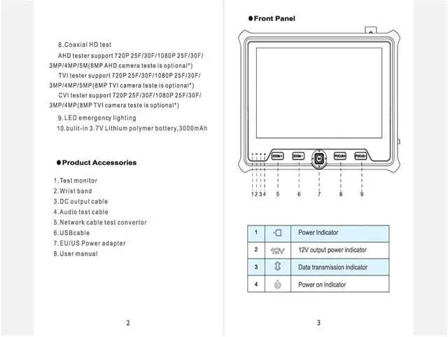 Alt view image 3 of 4 - CCTV Tester 4.3 Inch HD CCTV Tester Monitor CVBS AHD CVI TVI Camera 8MP 5MP 2MP 720P UTP Cable PTZ 12V Output Support IP Camera