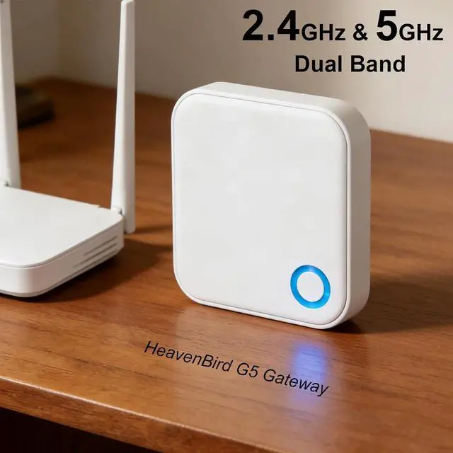 Alt view image 3 of 6 - G5 Gateway for TTLOCK Smart Door Locks, Dual Band 2.4GHz and 5GHz WiFi, Remote Access Control, Real-Time Monitoring, White