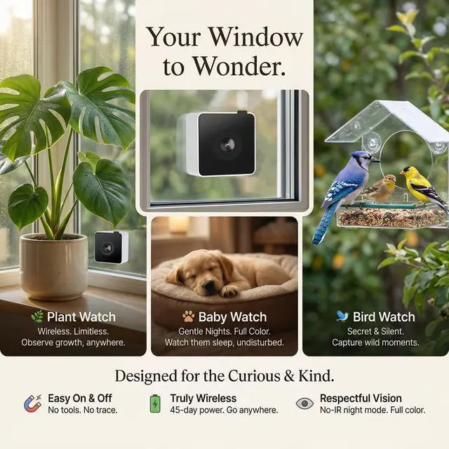 Alt view image 6 of 7 - Wireless Window Camera for Apartments: No Wires No Power Outlet