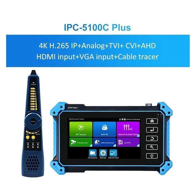Alt view image 2 of 7 - CCTV Tester 12MP IPC Tester 8MP/AHD/CVI/TV/SDI CCTV with VGA Input 5.4in Monitor for IP Camera CFTV Support IP Camera(IPC-5100C Plus)