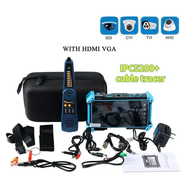 Alt view image 7 of 7 - CCTV Tester 12MP IPC Tester 8MP/AHD/CVI/TV/SDI CCTV with VGA Input 5.4in Monitor for IP Camera CFTV Support IP Camera(IPC-5100C Plus)