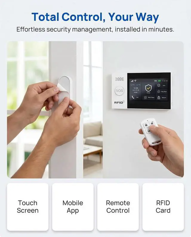 Alt view image 6 of 6 - Home Security Systems Alarm System for Home Security GSM/4G+WiFi