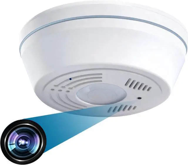 Main image of NUNET WiFi Nanny Camera Dummy Smoke Detector - Indoor Security Monitor, Wireless Motion Detection, Night Vision, 180-Day Battery, 32GB Card Included - Ceiling Mount Home Surveillance System