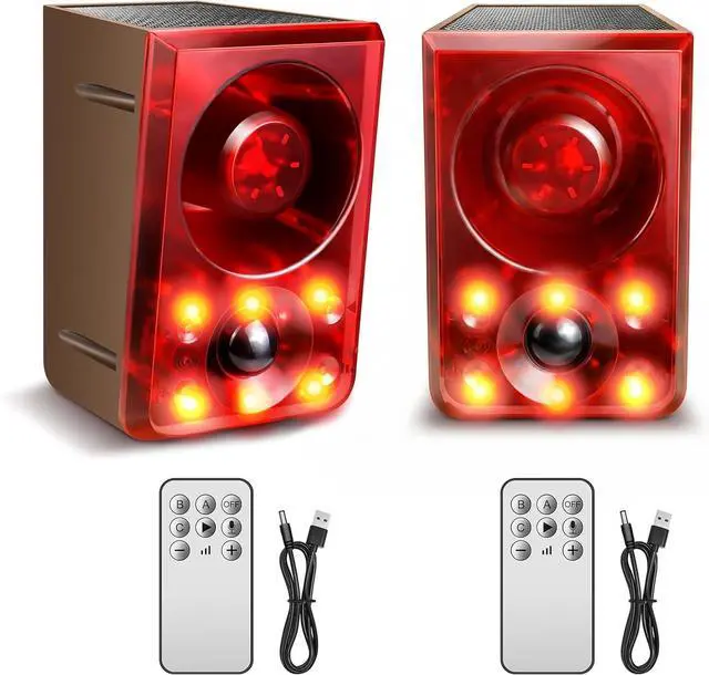 Main image of Solar Outdoor Motion Sensor Alarm, Dog Barking&Gunshot Sound,130db Loud