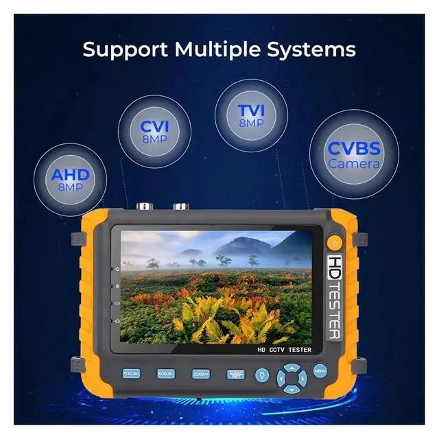 Alt view image 5 of 7 - CCTV Tester IV8W CCTV Tester 8MP ADH CVI TVI CVBS 4 in 1 Camera AHD VGA Input Power Output Testing Tool Cable Test Support IP Camera