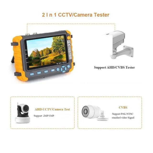 Alt view image 7 of 7 - CCTV Tester IV8W CCTV Tester 8MP ADH CVI TVI CVBS 4 in 1 Camera AHD VGA Input Power Output Testing Tool Cable Test Support IP Camera